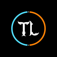 TL Letter Logo design. black background.