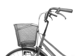 自転車の前カゴ　白バック