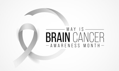 Brain Cancer awareness month is observed every year in May, overgrowth of cells in the brain that forms masses called tumors. They can disrupt the way body works. Vector illustration.