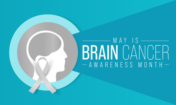 Brain Cancer awareness month is observed every year in May, overgrowth of cells in the brain that forms masses called tumors. They can disrupt the way body works. Vector illustration. - Powered by Adobe