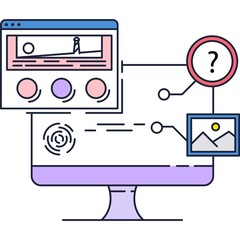 Interaction user design and tool flat vector icon