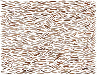 Dry willow leaves isolated on white background. Pattern of falling leaves in winter time.
