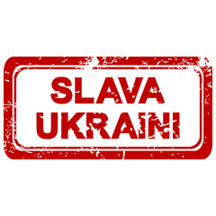 SLAVA UKRAINI red rubber stamp