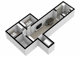 Underground bunker. Bunker. Bunker floor plan. Bunker floor plan. 3D illustration.
