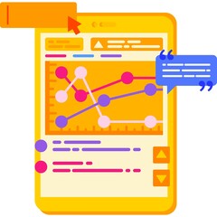 Fototapeta premium Work icon mobile app to track productivity vector