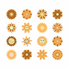 Fototapeta premium Flower shape set Floral logo Colorful geometric shape Vector EPS 10