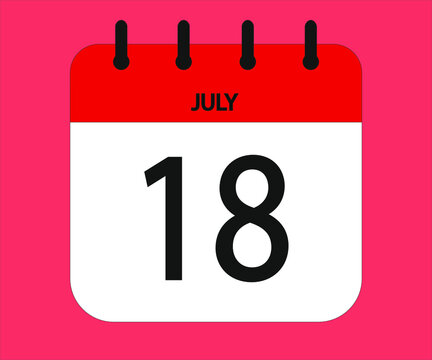 July 18th red calendar icon for days of the month