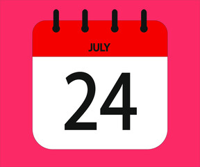 July 24th red calendar icon for days of the month
