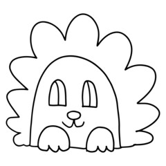 Cute doodle Hedgehog face isolated on white background.