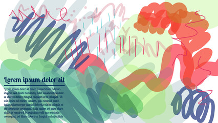 Abstract creative background with brush strokes. Modern artistic cover design, colorful texture. Trendy pattern, doodle poster, geometric brochure, card.