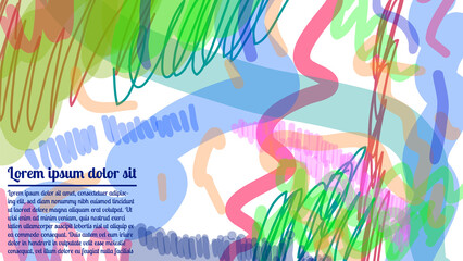 Abstract creative background with brush strokes. Modern artistic cover design, colorful texture. Trendy pattern, doodle poster, geometric brochure, card.