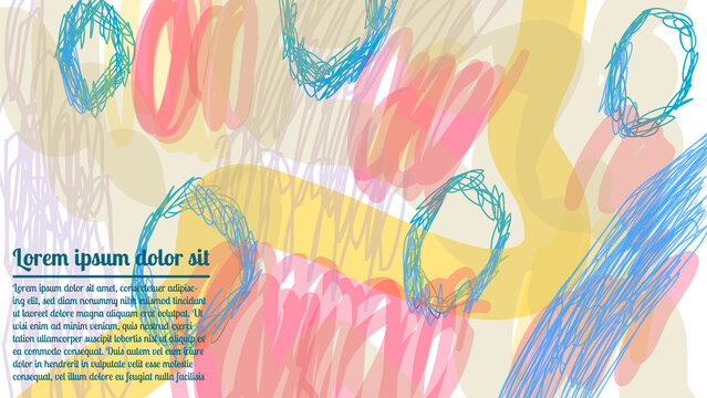 Abstract creative background with brush strokes. Modern artistic cover design, colorful texture. Trendy pattern, doodle poster, geometric brochure, card.