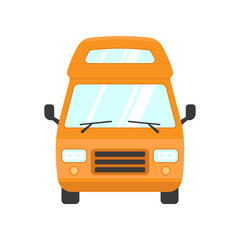 Van icon. Summer camp. Camper, caravan, motorhome. Color silhouette. Front view. Vector simple flat graphic illustration. Isolated object on a white background. Isolate.