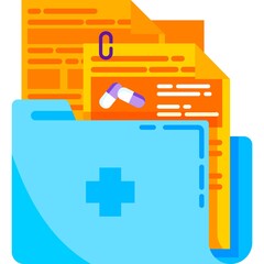 Fototapeta premium Medical folder icon patient history flat vector