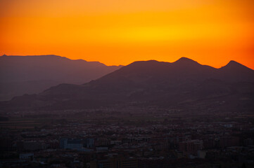 sunset in the mountains Granada Spain