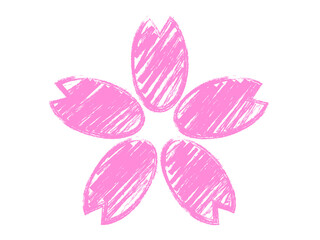 筆雑塗り桜アイコンA：ピンク
