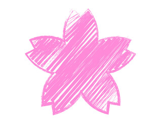 筆雑塗り桜アイコンC：ピンク