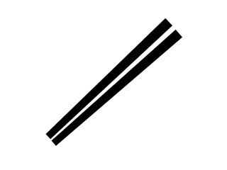 シンプルな箸アイコン：黒