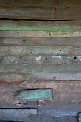 Vintage wood background, pink and green aged board. The photo. Wide Angle