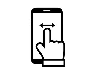 袖ありスマホスライドラインアイコン：黒