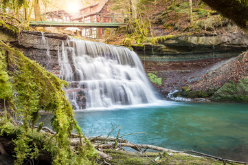 Unterer Wasserfall Klingenmühle - Wieslaufschlucht und Edenbachschlucht, Welzheim 