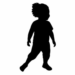 a girl standing, body silhouette vector