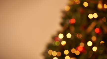 Shining bright. Cropped shot of a Christmas tree with a scattered Christmas lights.