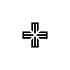 letter m logo vector plus template