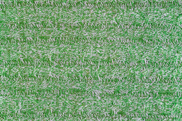 Wool yarn white with green. knitting ornament.