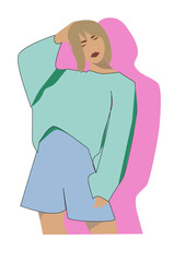 Illustration of a glamorous modern girl