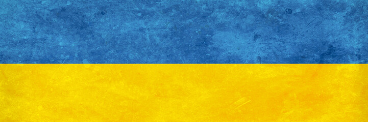 Flag Of Ukraine With Grunge Texture – Banner