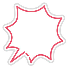 Illustration of a three-dimensional comment balloon and a speech balloon with a hand-drawn touch. Star-shaped speech balloon.