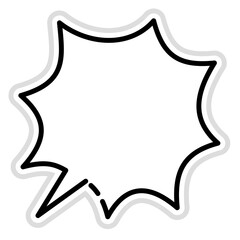 Illustration of a three-dimensional comment balloon and a speech balloon with a hand-drawn touch.　Star-shaped speech balloon.