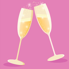 champagne drink wine glass