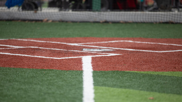 baseline to home plate baseball field turf 