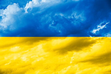 ukraine crisis concept  in ukraine flag colors