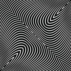 Vector Strips Abstract Background.Abstract hypnotic pattern with black-white Curved striped lines. Psychedelic background. optical illusion. Modern design graphic texture.optical art background wave