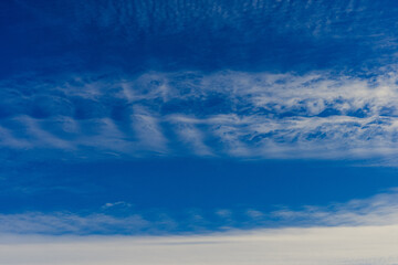 Naklejka na ściany i meble Blue sky and clouds above the Totenåsen Hills, Norway.