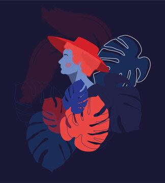 Lady in dark forest