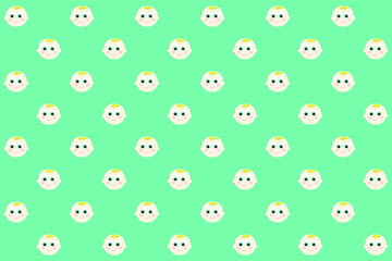 Vector illustration with pattern formed by babies in soft colors