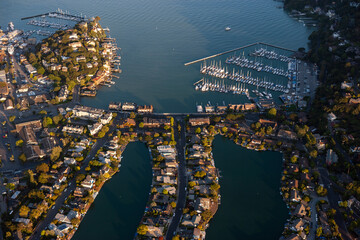 Aerial view of Tiburon, Marin County, San Francisco, California