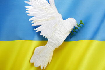 Pray for Ukraine. International protest Stop Russian aggression against Ukraine.