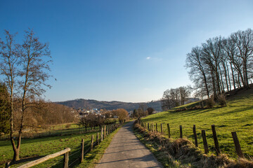 Fototapeta na wymiar Spaziergang durchs Dorf im Frühjahr