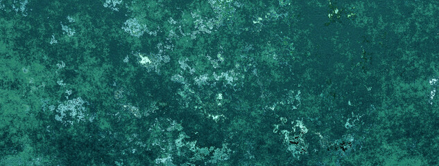 Green wavy metal plate, metal plate with green worn marks.3D illustration.