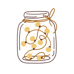 Garland with bulbs. Vector illustration in a flat style