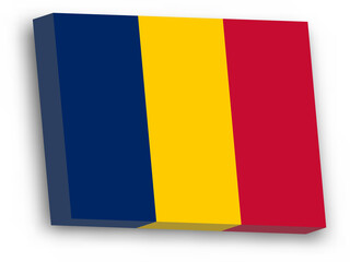 3D vector flag of Chad