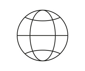 Sphere planet symbol internet, online world, line icon. Vector illustration