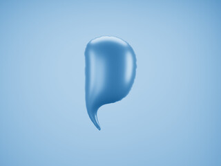 Blue Speech Balloon.  Speech balloon on  color background. Talk and think bubbles. 3d rendering
