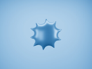 Blue Speech Balloon.  Speech balloon on  color background. Talk and think bubbles. 3d rendering