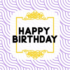 happy birthday handlettering vector celebration card